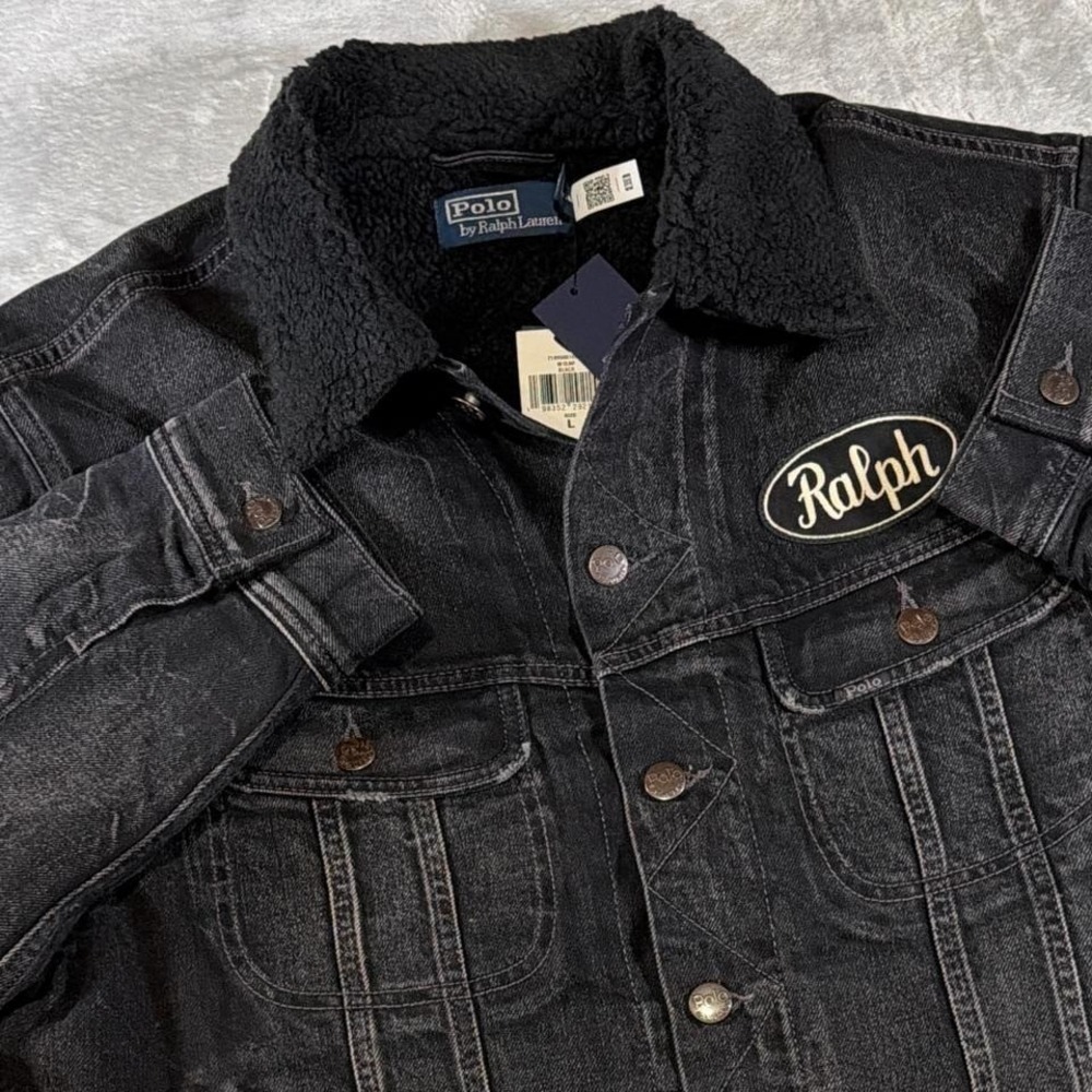Polo Ralph Lauren Organic Cotton Sherpa Lined Denim Jacket | Black |‎ Large